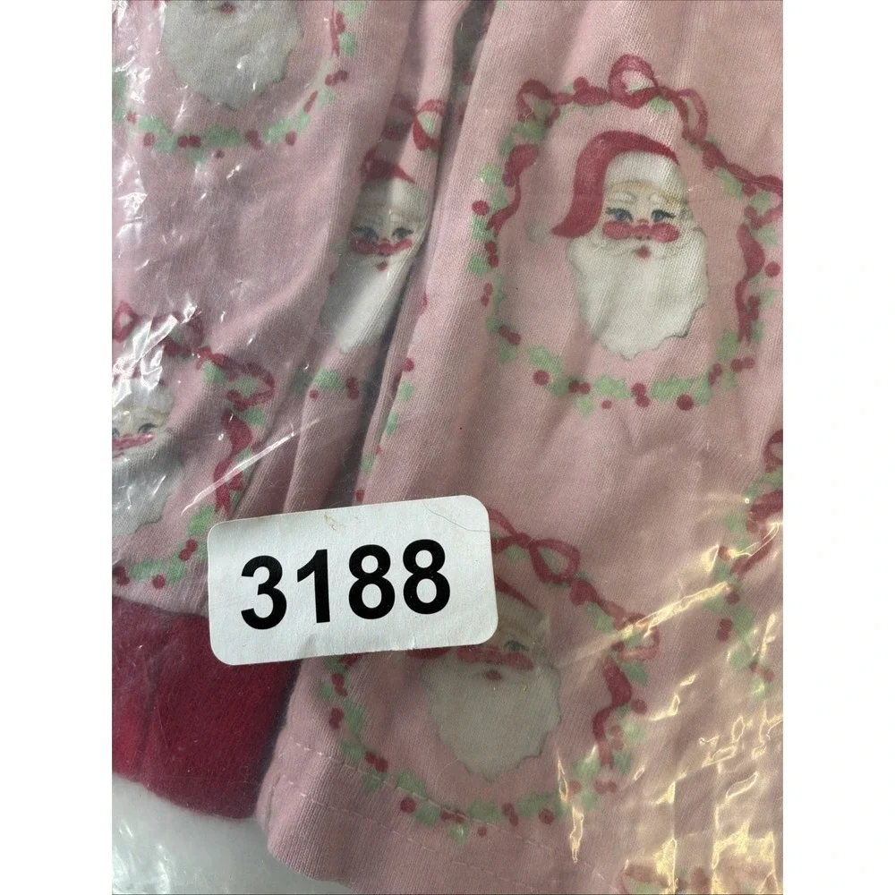 Cecil & Lou Santa Holiday Christmas Cotton Stretch Pajamas Girl Sz 7 Pink